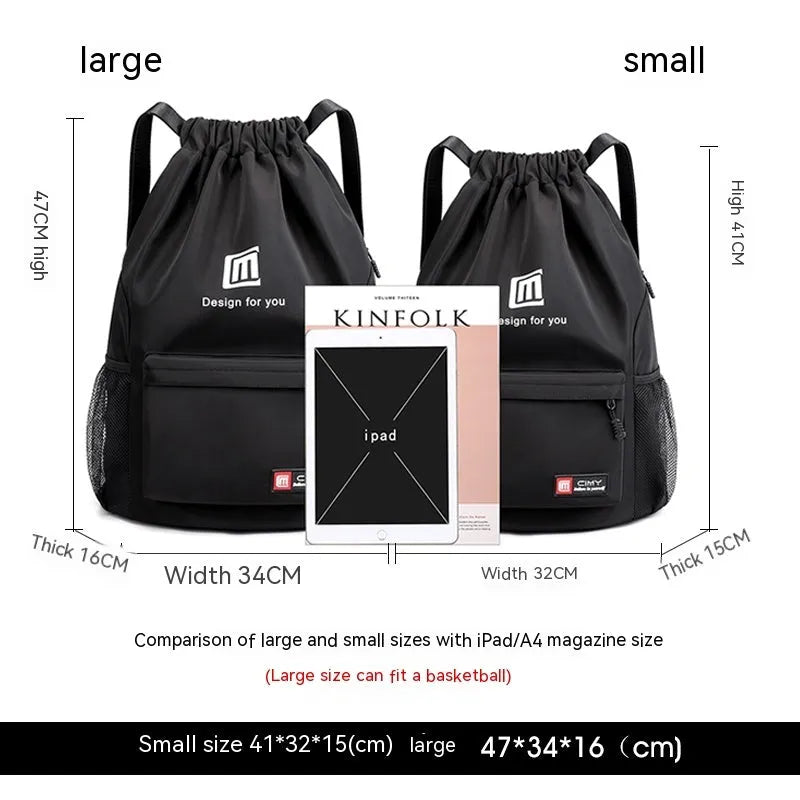 Oxford fabric travel backpack with drawstring closure in multiple colour options