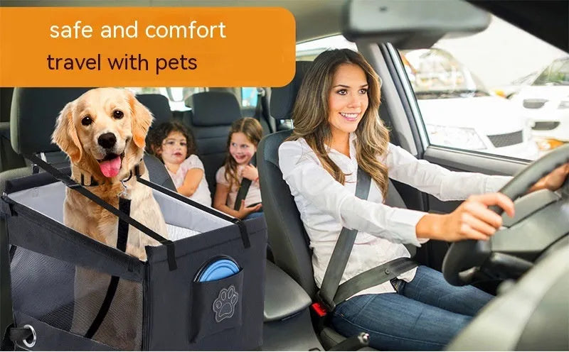 Oxford cloth foldable pet crate in black colour with 49cm square base