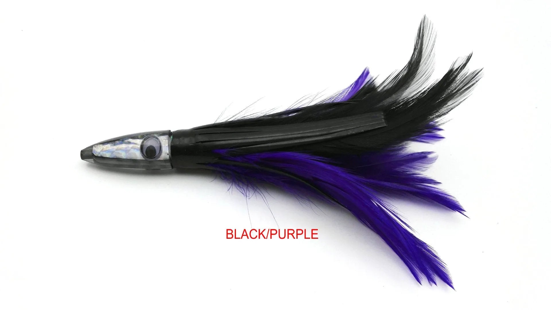 Acrylic sea fishing lure with resin fish head, feathered dress, and octopus headband, 14cm 32g