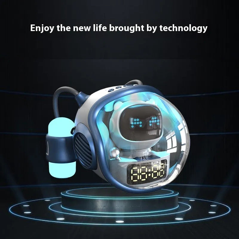 M60 spacecraft Bluetooth speaker with AI voice and rhythm light in white