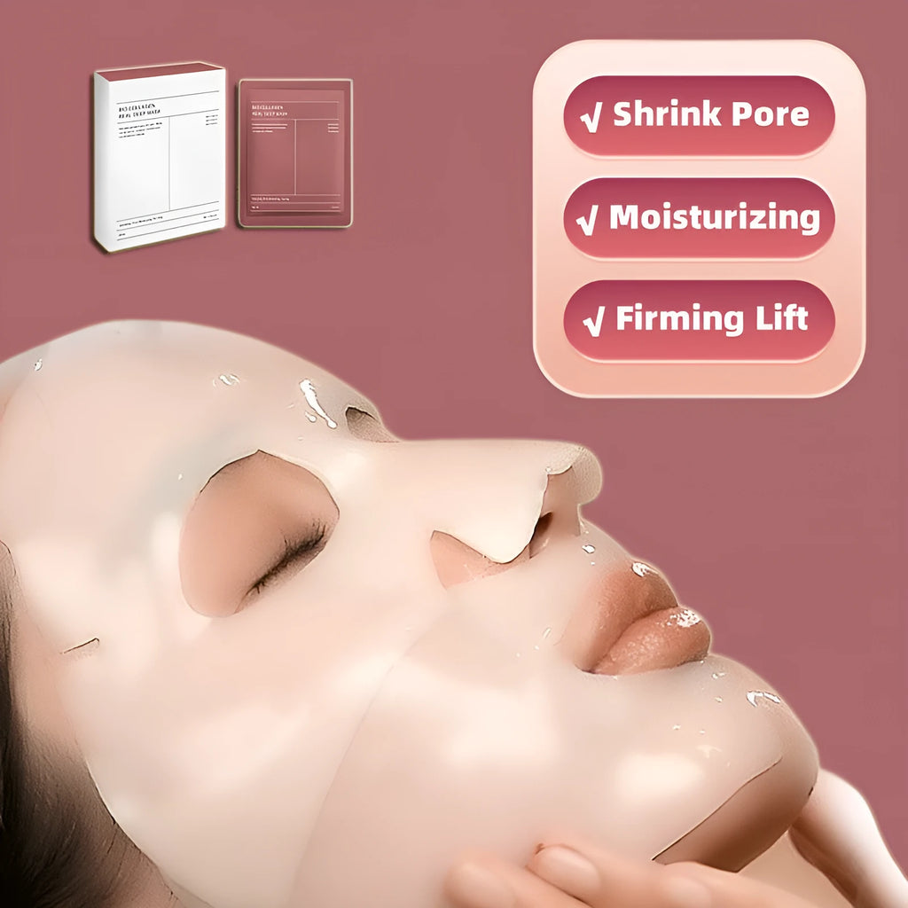 Collagen face mask sheet 34g for deep hydration firming and brightening in 4-piece box