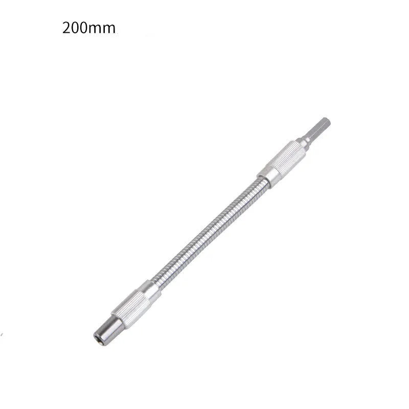 Silver metal flexible shaft adapter for cordless drills with 6.35mm shank for multi-angle grinding work