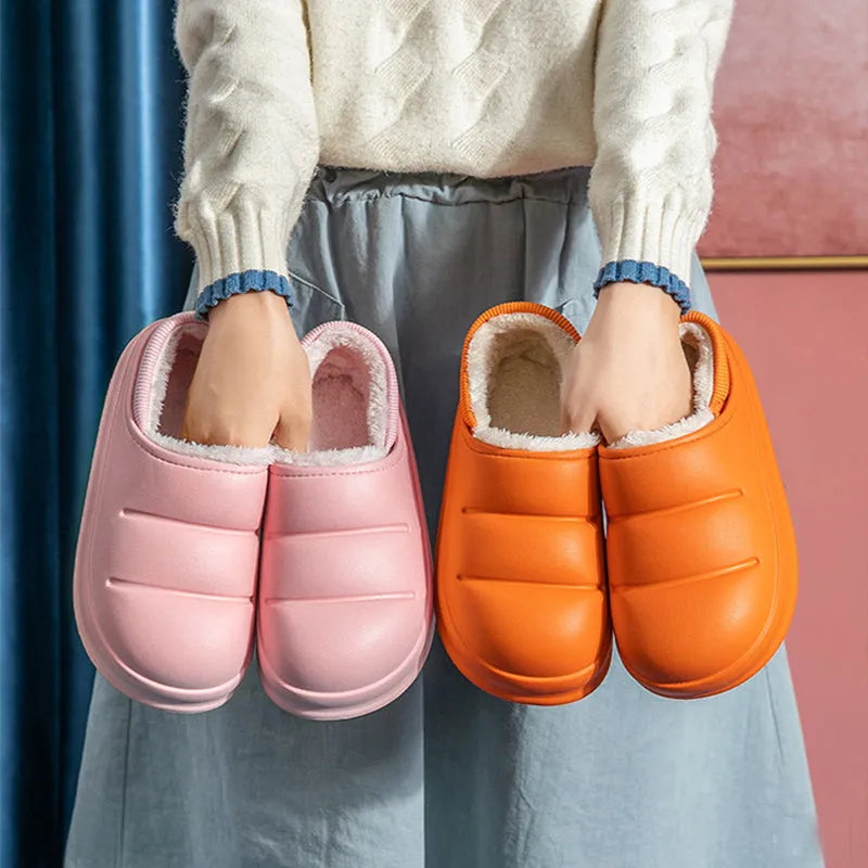 EVA cotton slippers with non-slip soles in yellow, green, black, grey, pink or orange colours