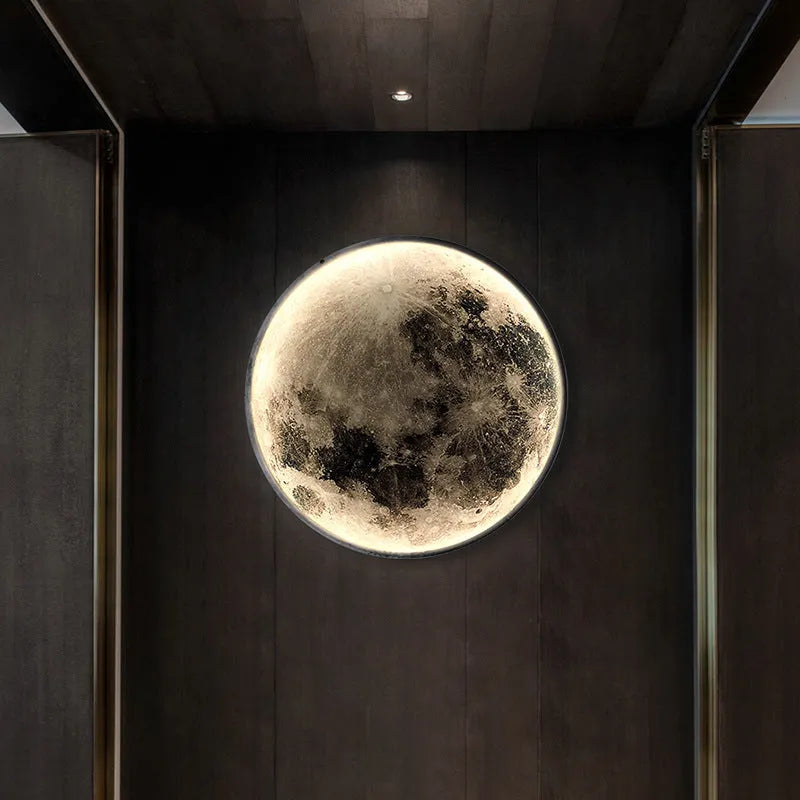 Bedroom bedside moon wall lamp – 30cm diameter dimmable acrylic warm white light