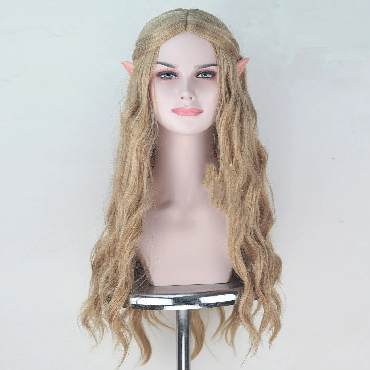 Hobbit Elf Queen Kellantril cosplay wig with ears, long 70cm anime wig in picture colour