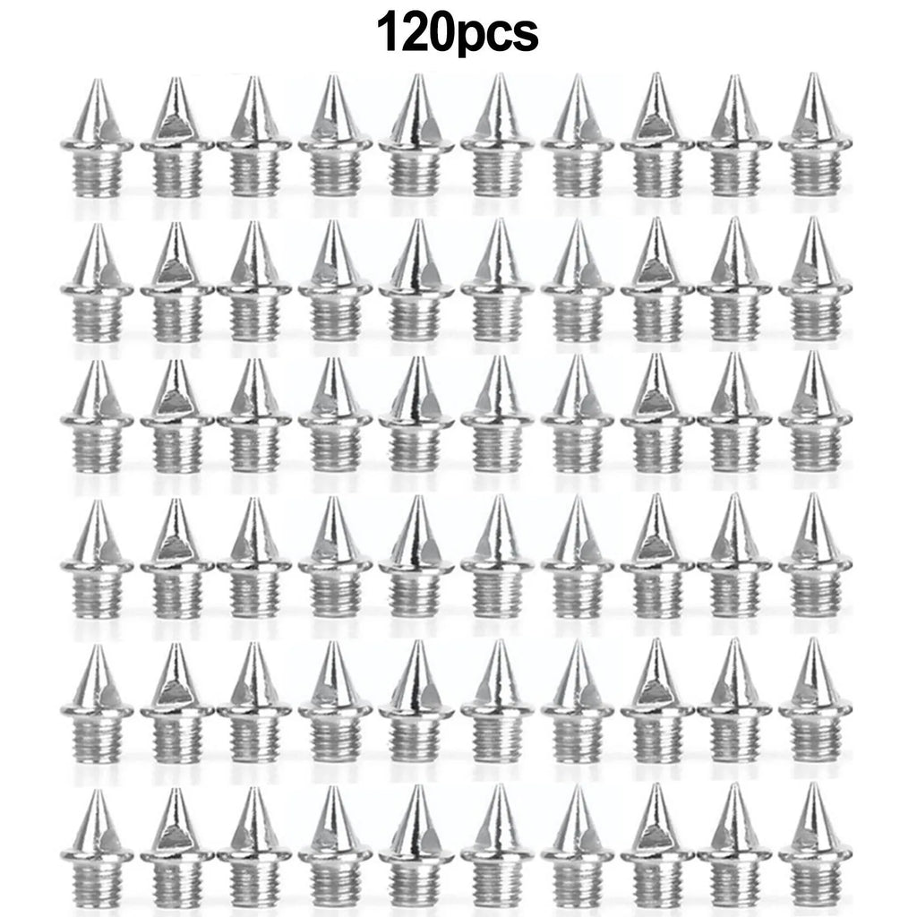 120-piece pack of gold and silver steel track and field running spikes
